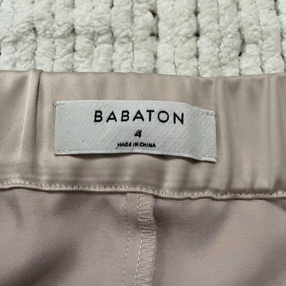 Aritzia Babaton Champagne High Slit Satin Skirt - Size 4 - Picture 2 of 4